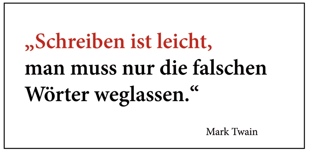 Zitat Mark Twain übers Schreiben